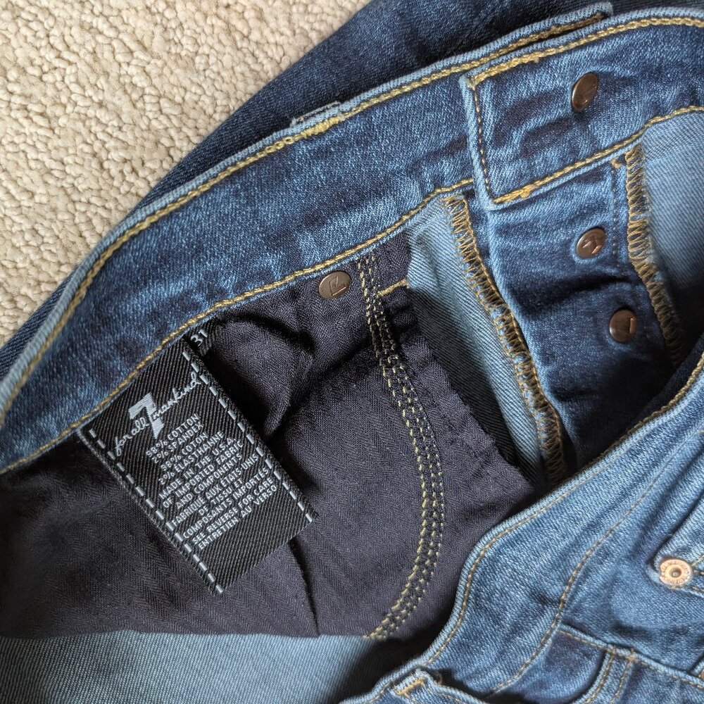 7 For All Mankind High Waist Josefina Straight Leg Stretch Jeans Women's 31 x 27 - Picture 6 of 13